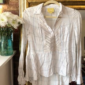 Anthropologie Maeve White Blouse / Lace trim